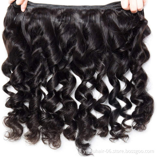 Brazilian Hair Loose Wave Bundles Natural color virgin brazilian cuticle aligned 100% Human Hair Bundles Remy Hair Extensions